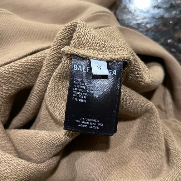 Balenciaga Khaki / Brown Mailbox Letter Logo Pullover Hoodie